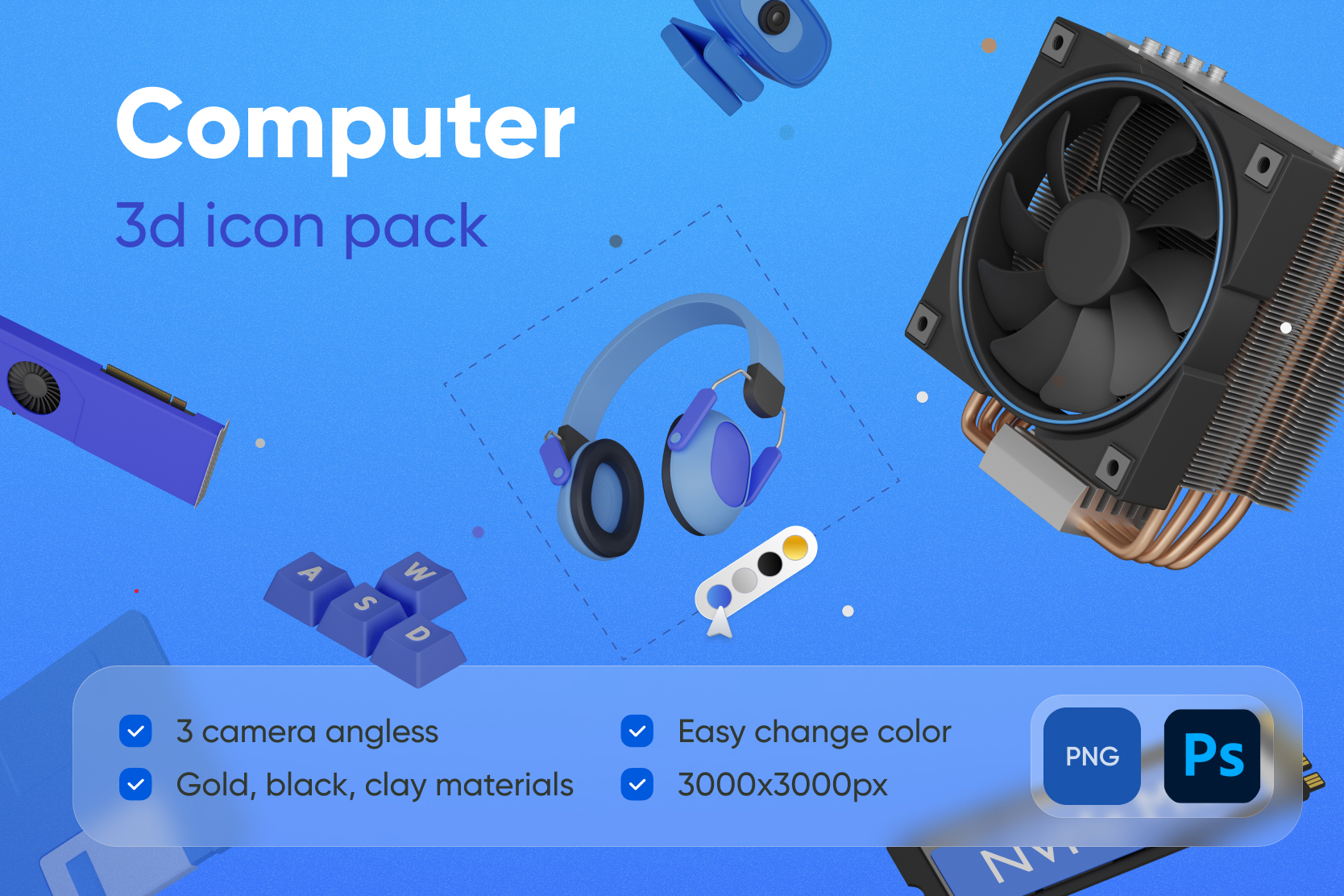 Premium Computer 3D Illustration pack from Appliances 3D Illustrations