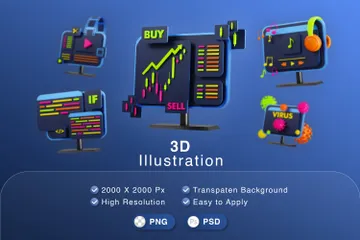 Computer Activity 3D Icon Pack