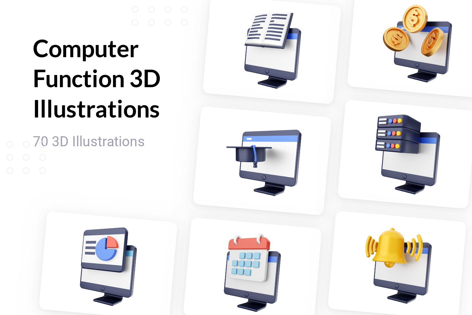 Computer Function 3D Illustration Pack - 70 Science & Technology 3D ...