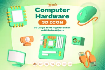 컴퓨터 하드웨어 3D Icon 팩