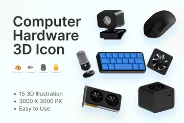 Computer Hardware 3D Icon Pack