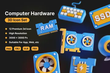 Computer Hardware 3D Icon Pack