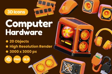 Computer Hardware 3D Icon Pack