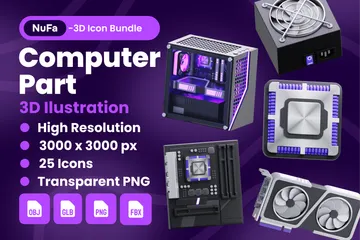 Computer Part 3D Icon Pack