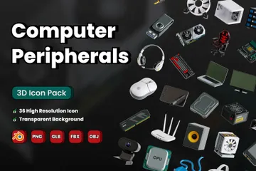 Computer Peripherals 3D Icon Pack