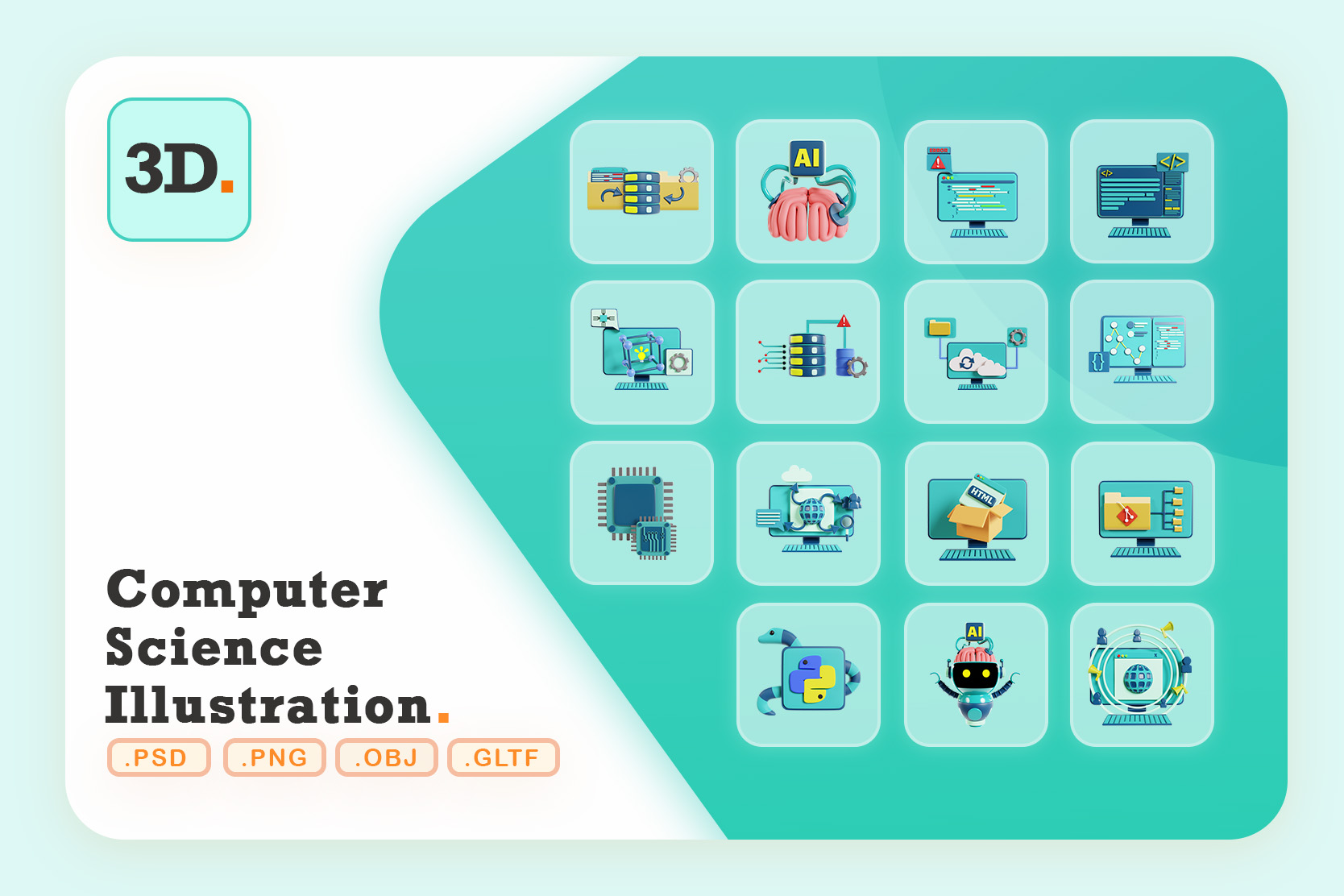 Computer Science 3D Icon Pack - 15 Free Download Science & Technology ...