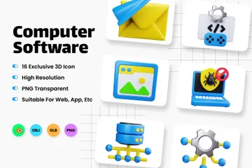 Computer Software 3D Icon Pack