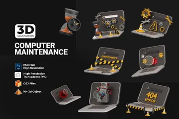 Computer-Wartung 3D Icon Pack