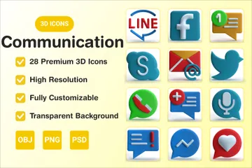 Comunicação Pacote de Icon 3D