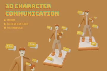Comunicação de personagem Pacote de Illustration 3D