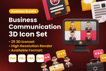 Comunicação Empresarial Pacote de Icon 3D