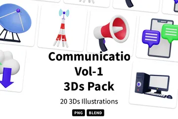 Comunicação Vol-1 Pacote de Icon 3D