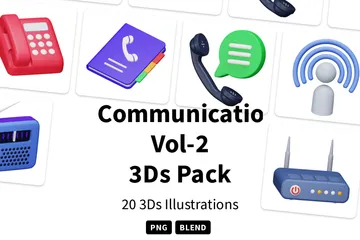 Comunicação Vol-2 Pacote de Icon 3D