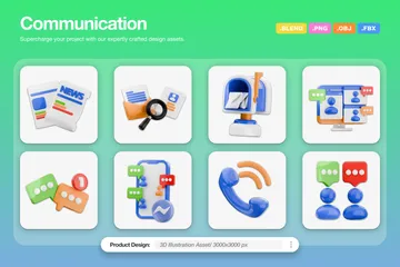 Comunicación Paquete de Icon 3D