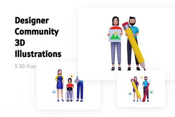 Comunidad de diseñadores Paquete de Illustration 3D