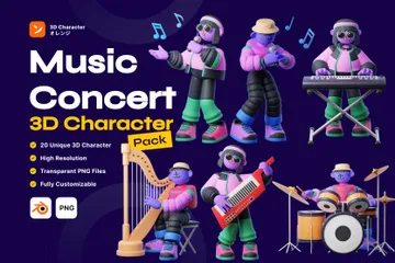 Concert de musique Pack 3D Illustration