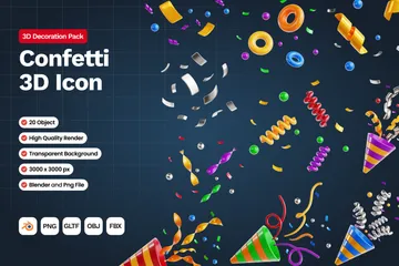 Confetti 3D Icon Pack