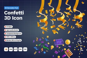 Confetti 3D Icon Pack