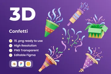 Confetti 3D Icon Pack