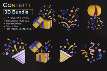 Confetti 3D Icon Pack