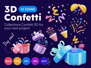 Confettis Pack 3D Icon