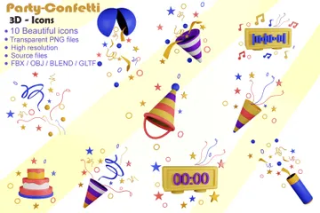 Confettis de fête Pack 3D Icon