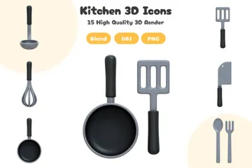 Conjunto de cozinha Pacote de Icon 3D