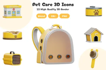 Conjunto de cuidados para animais de estimação Pacote de Icon 3D