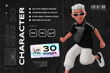 Conjunto de caracteres Urban Vibes Pacote de Illustration 3D