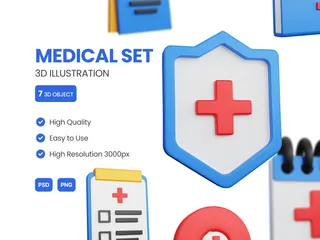 Conjunto Médico Pacote de Icon 3D