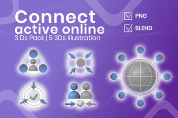 Connect Active Online 3D Icon Pack