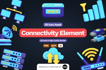Connection 3D Icon Pack