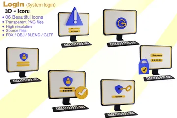 Connexion (Connexion au système) Pack 3D Icon