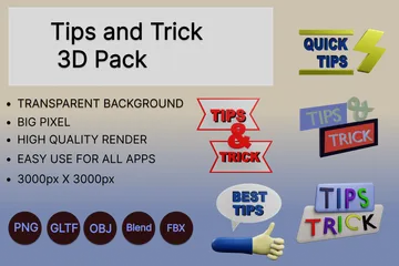 Consejos y trucos Paquete de Icon 3D