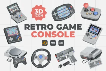 Consola de juegos retro Paquete de Icon 3D