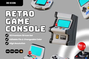 Consola de juegos retro Paquete de Icon 3D