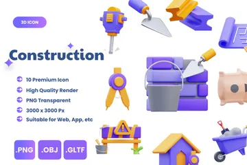 Construção Pacote de Icon 3D