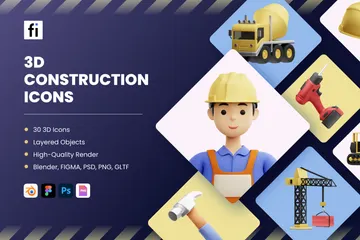 Construction 3D Icon Pack