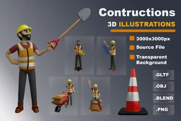 Construction 3D Illustration Pack