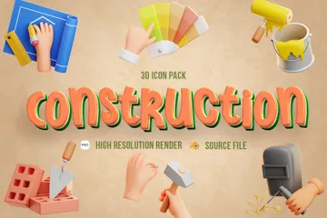 Construction And Home Renovation 3D Icon Pack
