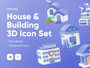 Maison et bâtiment Pack 3D Icon