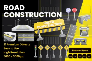 Construction de route Pack 3D Icon