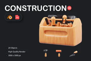 Construction Equipment 3D Icon Pack