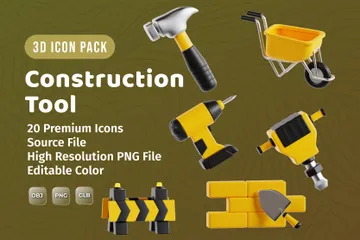 Construction Tool 3D Icon Pack