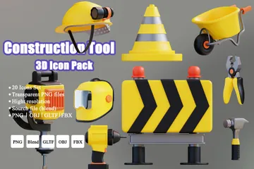 Construction Tool 3D Icon Pack