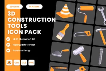 Construction Tools 3D Icon Pack