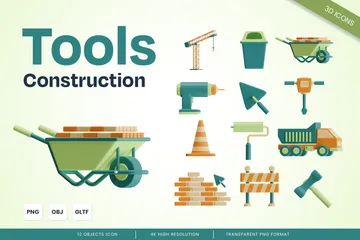 Construction Tools 3D Icon Pack