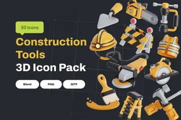 Construction Tools 3D Icon Pack