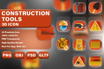 Construction Tools 3D Icon Pack