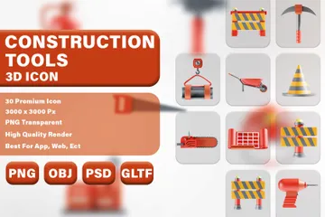 Construction Tools 3D Icon Pack